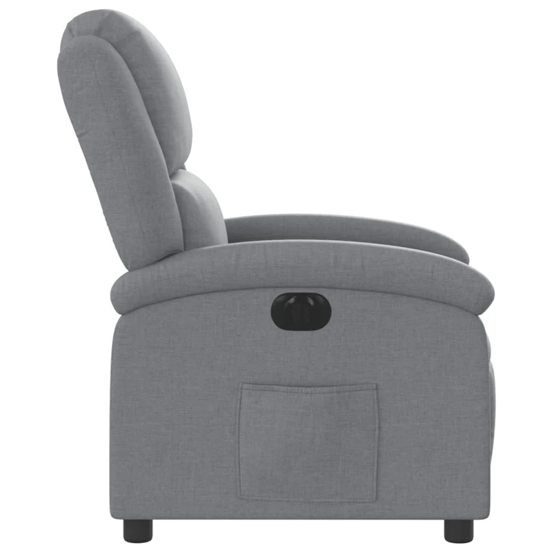 Fauteuil relax TV fonction d'inclinaison électrique très confortable en tissu gris clair DEC028306