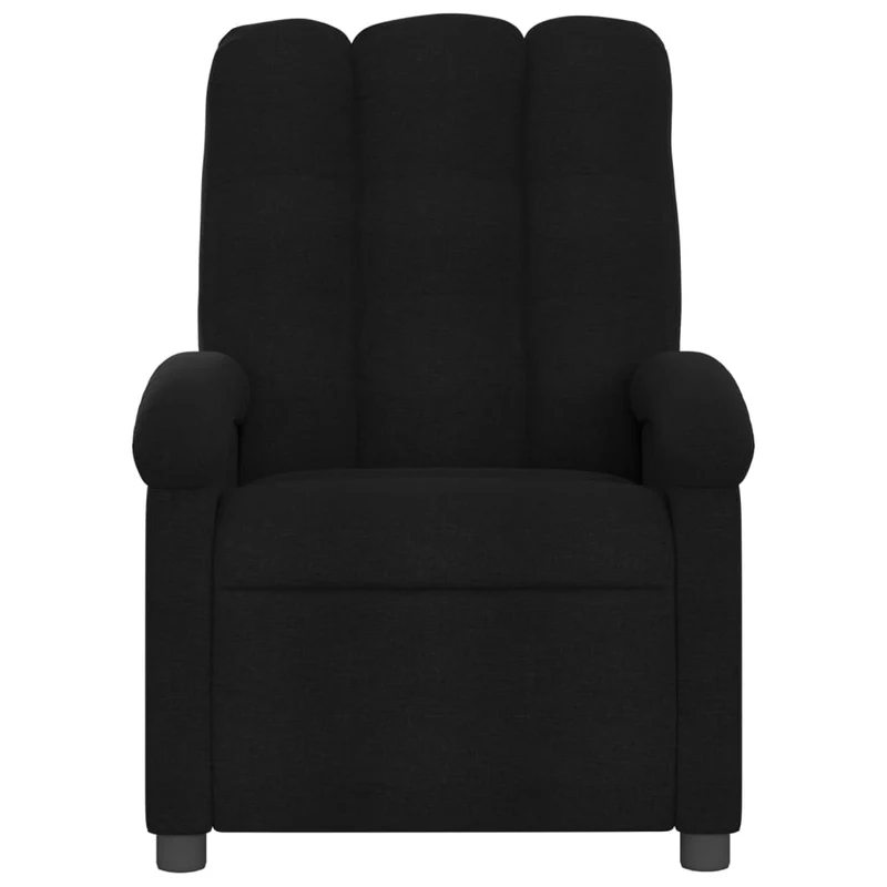 Fauteuil relax TV rembourrage confortable fonction d'inclinaison manuelle en tissu noir DEC028118