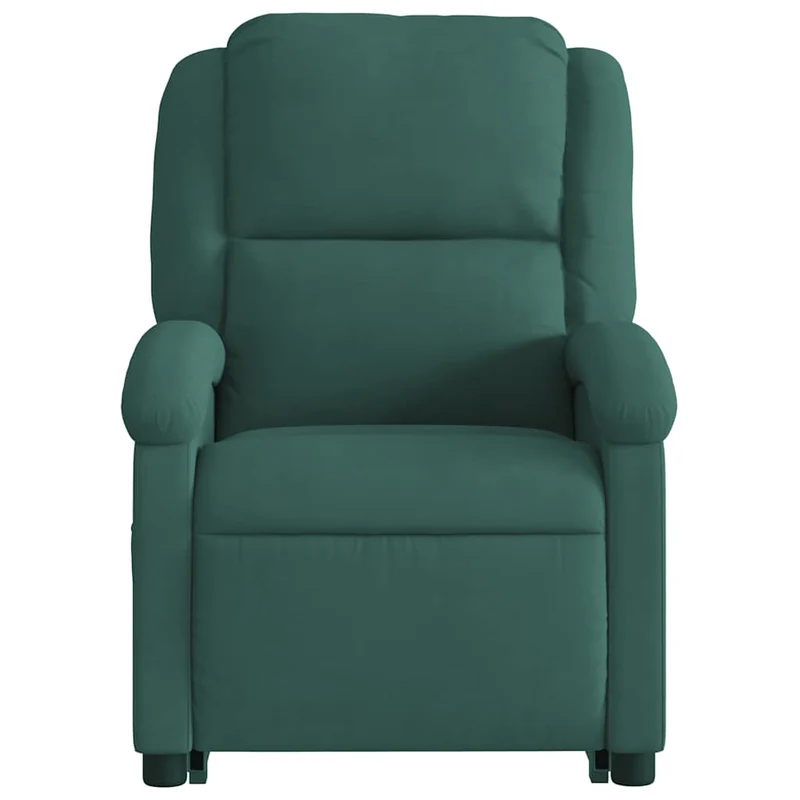 Fauteuil de relaxation fonction massage et inclinable en velours vert foncé DEC027881