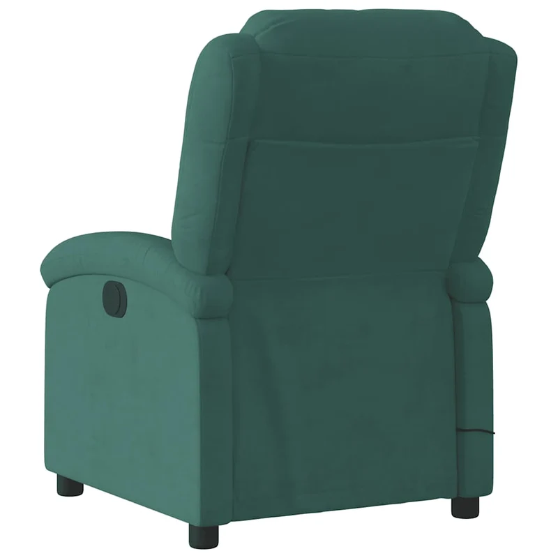 Fauteuil de relaxation fonction massage et inclinable en velours vert foncé DEC027880