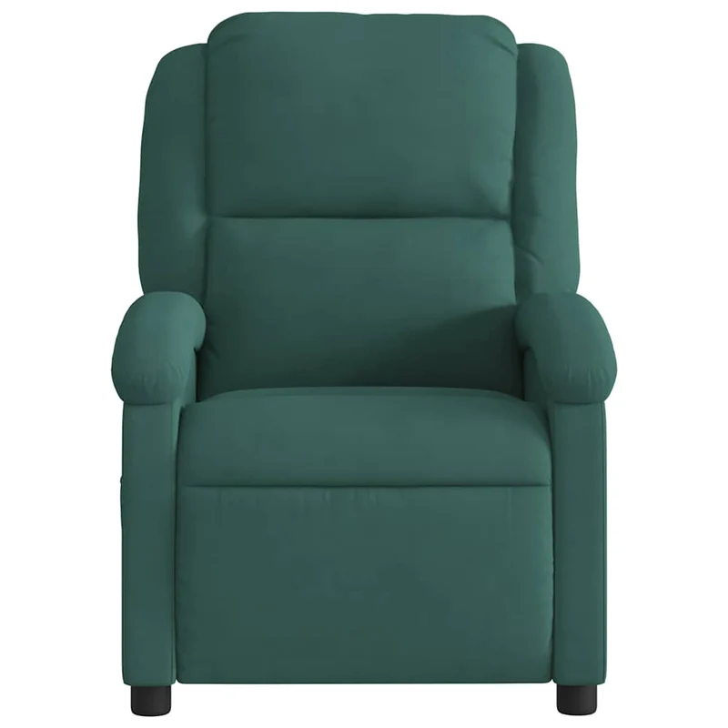 Fauteuil de relaxation fonction massage et inclinable en velours vert foncé DEC027880