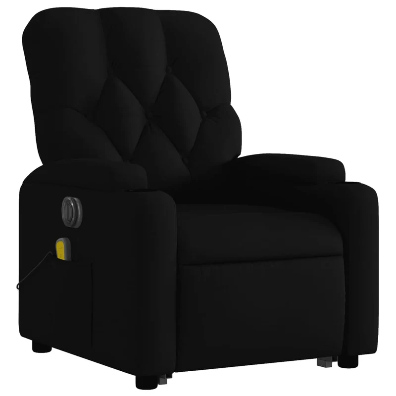 Fauteuil de relaxation fonction massage et inclinable en tissu noir DEC027815