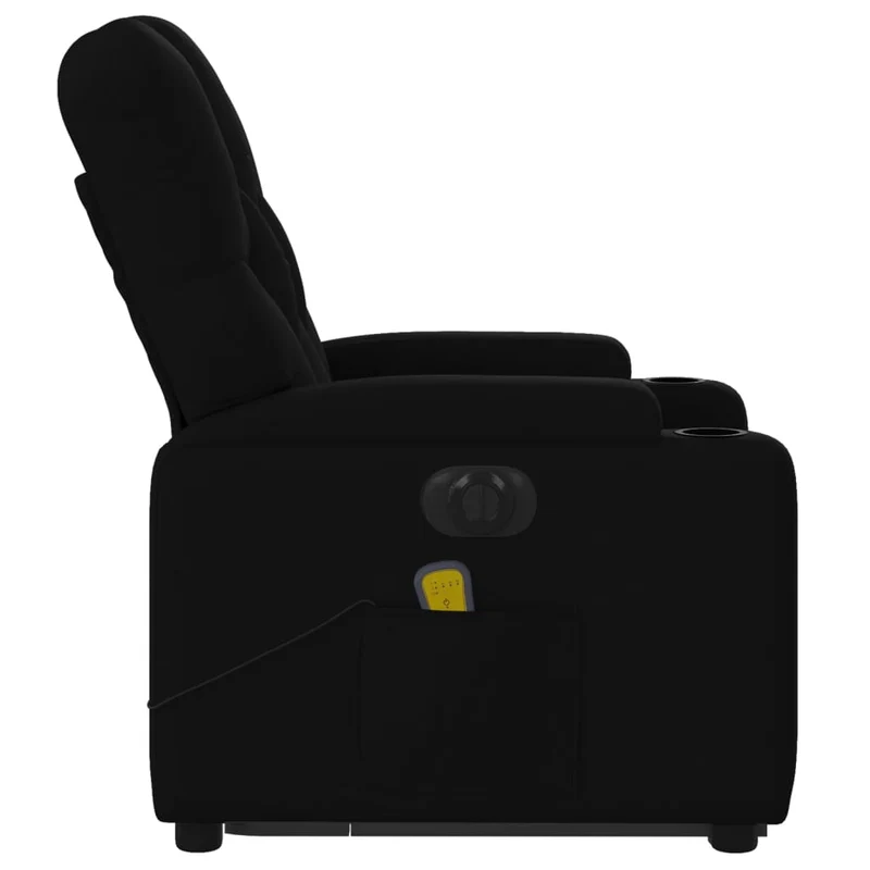 Fauteuil de relaxation fonction massage et inclinable en tissu noir DEC027815