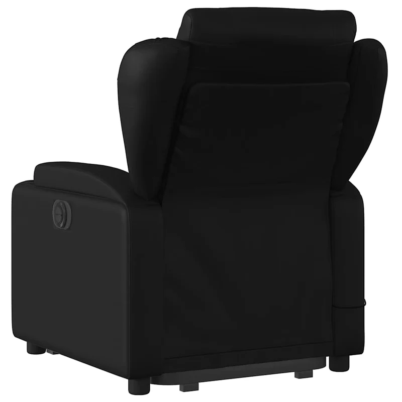 Fauteuil de relaxation fonction massage et inclinable fonction de levage électrique en PVC noir DEC027808