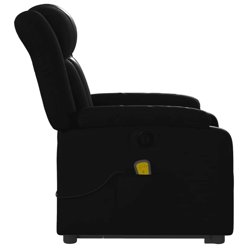 Fauteuil de relaxation fonction massage et inclinable fonction de levage électrique PVC noir DEC027806