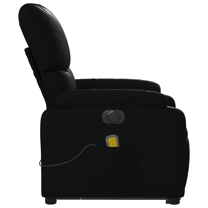 Fauteuil de relaxation fonction massage et inclinable fonction de levage électrique en PVC noir DEC027805