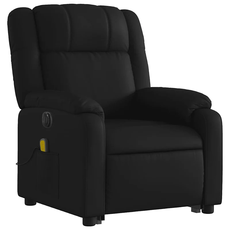 Fauteuil de relaxation fonction massage et inclinable fonction de levage électrique en PVC noir DEC027802