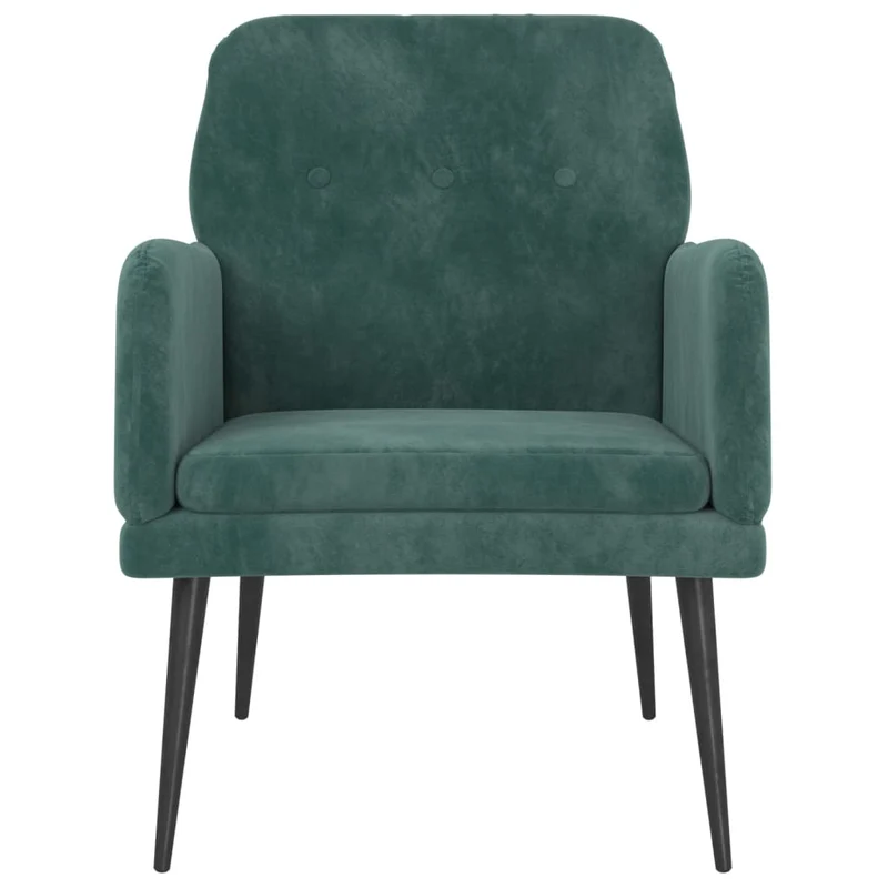 Fauteuil lounge design et moderne avec accoudoirs 62 x 79 x 79 cm en velours vert DEC028683