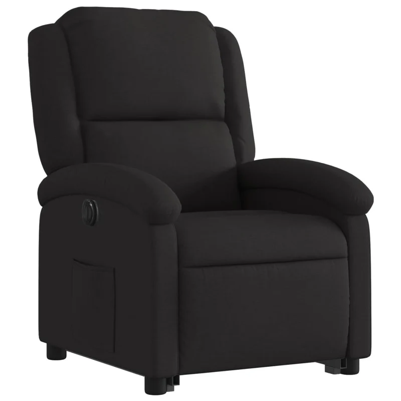 Fauteuil relax TV fonction de levage électrique très confortable en tissu noir DEC028510