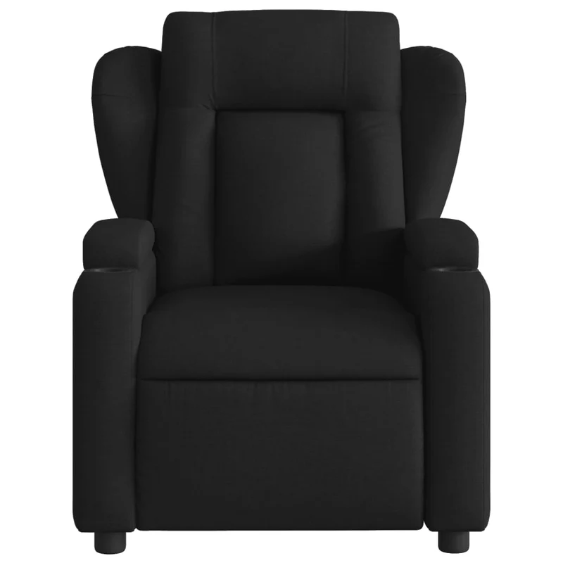 Fauteuil relax TV fonction d'inclinaison électrique très confortable en tissu noir DEC028507