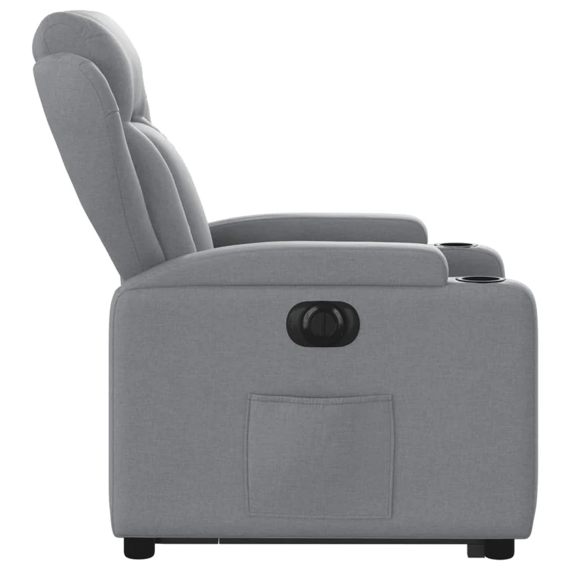 Fauteuil relax TV fonction de levage électrique très confortable en tissu gris clair DEC028325
