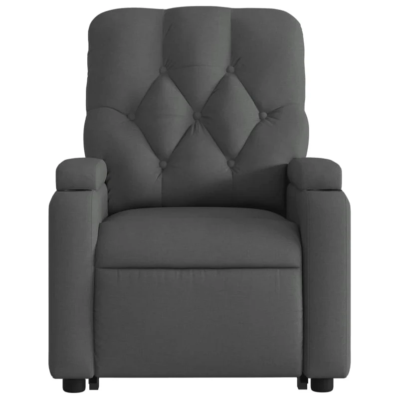 Fauteuil relax TV rembourrage confortable fonction de levage électrique en tissu gris foncé DEC027957