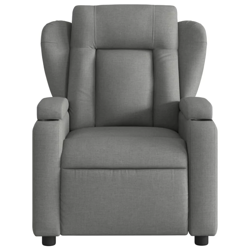 Fauteuil relax TV rembourrage confortable fonction d'inclinaison manuelle en tissu gris foncé DEC027954
