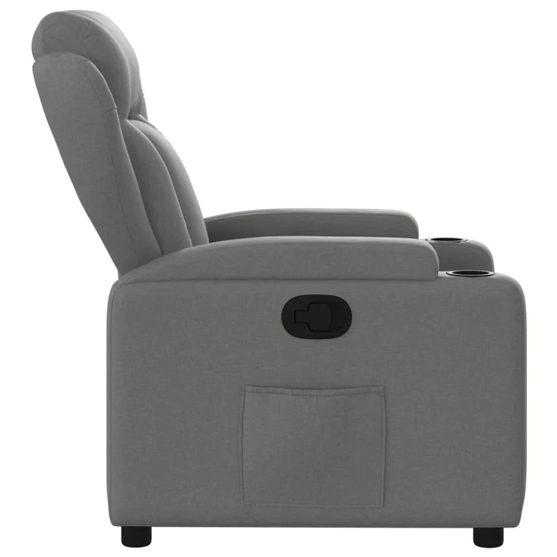 Fauteuil relax TV rembourrage confortable fonction d'inclinaison manuelle en tissu gris foncé DEC027954