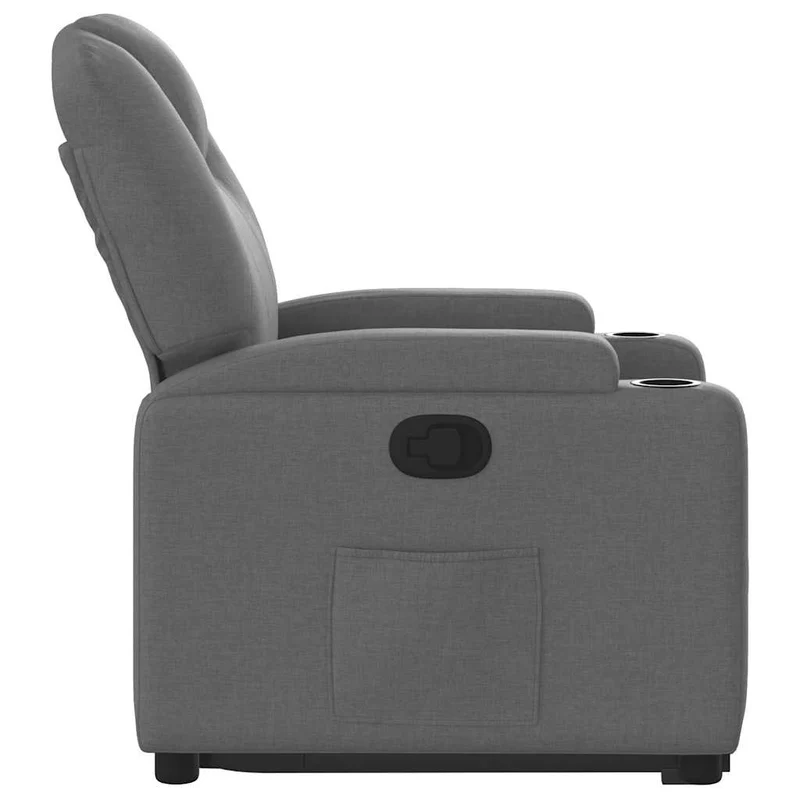 Fauteuil relax TV rembourrage confortable fonction de levage électrique en tissu gris foncé DEC027946