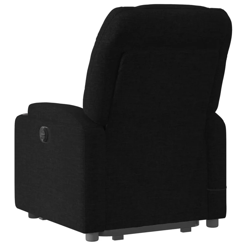 Fauteuil de relaxation fonction massage et inclinable fonction de levage électrique en tissu noir DEC027817
