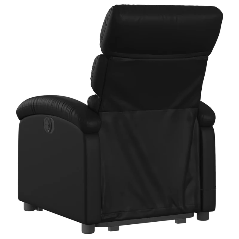 Fauteuil de relaxation fonction massage et inclinable fonction de levage électrique en PVC noir DEC027804