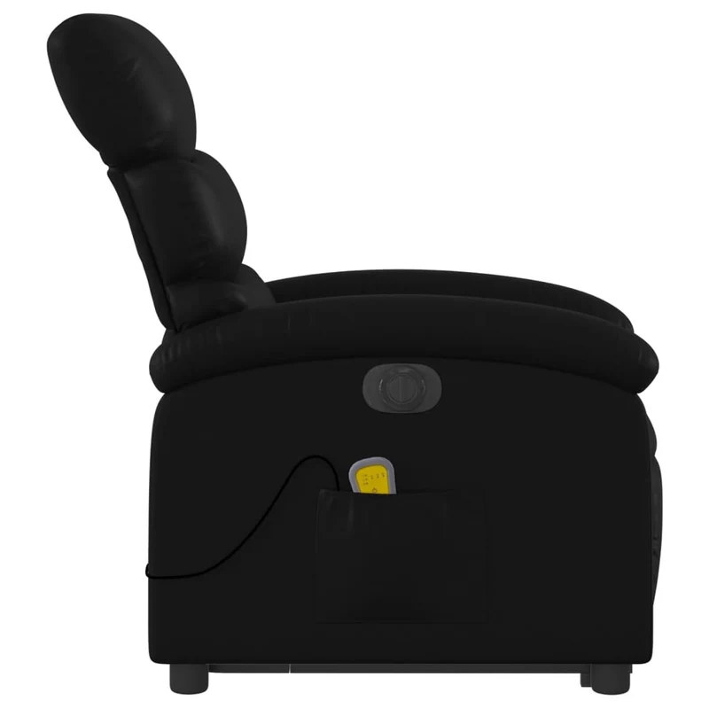 Fauteuil de relaxation fonction massage et inclinable fonction de levage électrique en PVC noir DEC027804