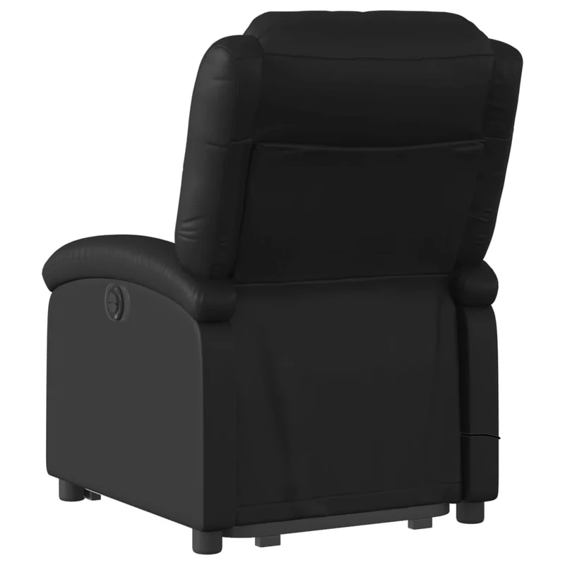 Fauteuil de relaxation fonction massage et inclinable fonction de levage électrique en PVC noir DEC027797