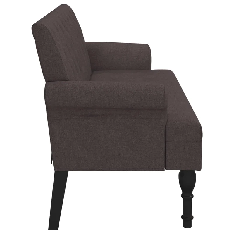 Banquette banc avec dossier capitonné et accoudoirs 120 x 62 x 75,5 cm tissu marron foncé DEC024654