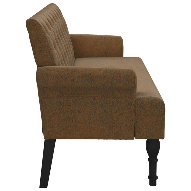 Banquette banc avec dossier capitonné 120 x 62 x 75,5 cm PVC aspect daim brun DEC024653
