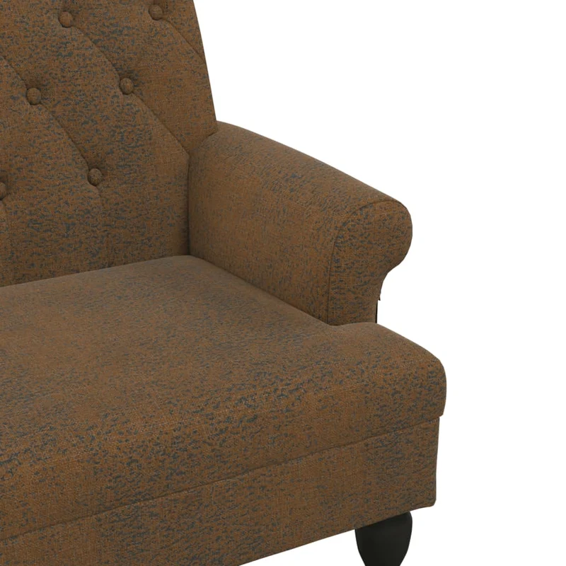 Banquette banc avec dossier capitonné 120 x 62 x 75,5 cm PVC aspect daim brun DEC024653