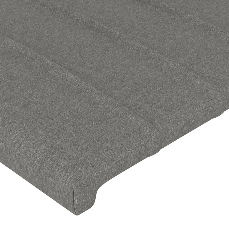 Tête de lit accessoire couchage chambre à coucher meuble à LED 93 x 16 x 78/88 cm tissu gris foncé TDL0200982