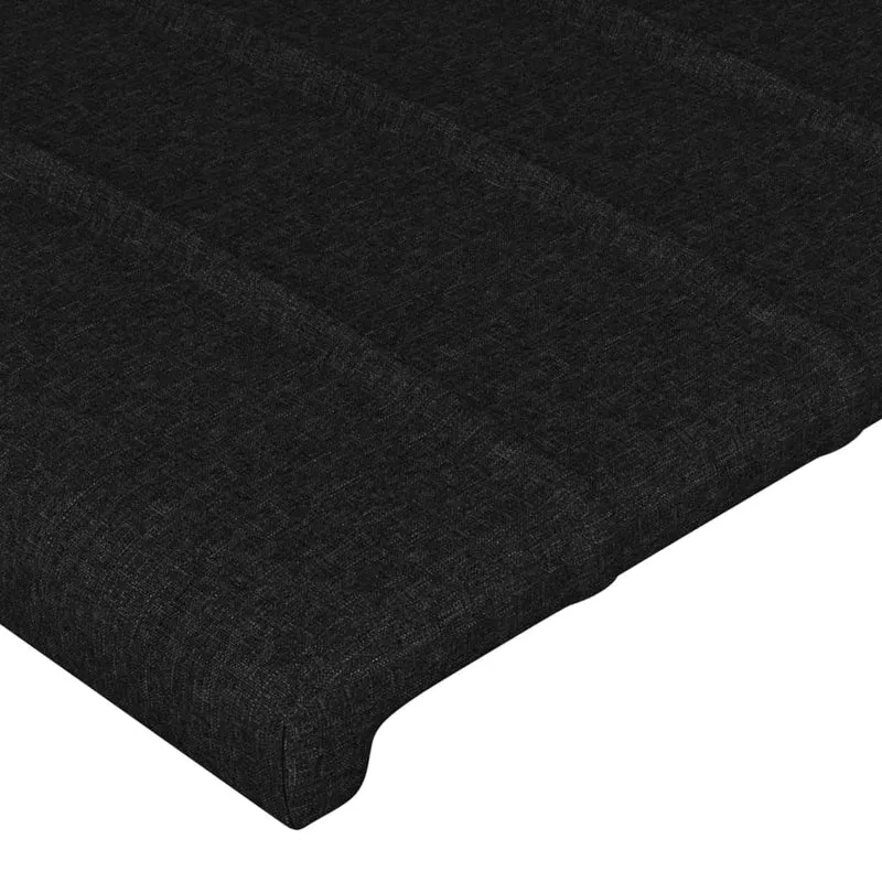 Tête de lit accessoire couchage chambre à coucher meuble à LED 100 x 5 x 78/88 cm tissu noir TDL0200753