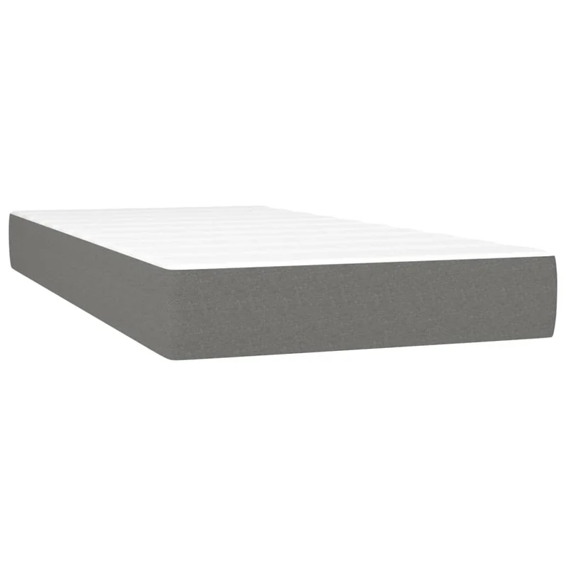 Cadre de lit LED avec sommier tête de lit matelas 200x200 cm tissu gris foncé TDL0208286