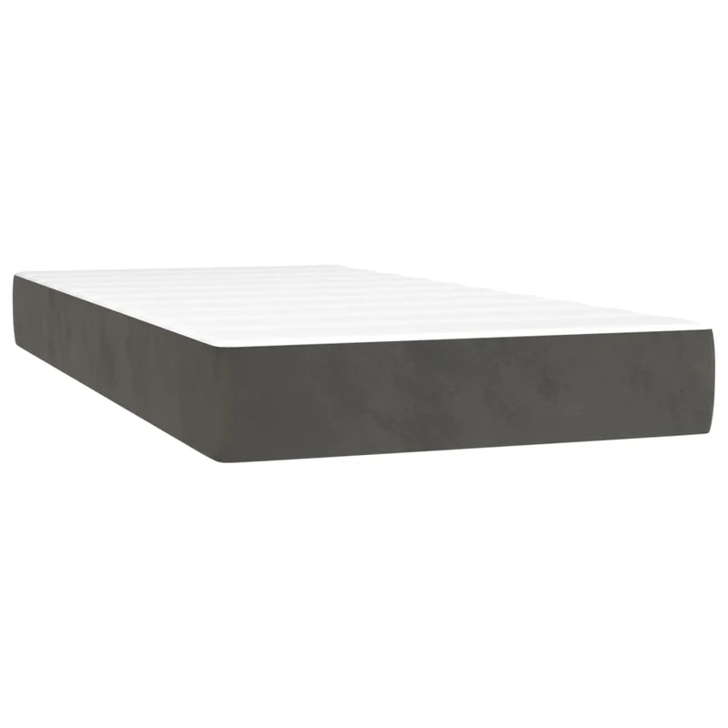 Cadre de lit LED avec sommier tête de lit matelas 90x200cm tissu velours gris foncé TDL0208246