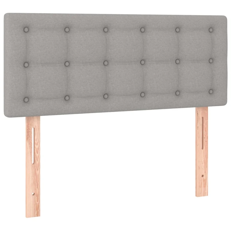 Cadre de lit LED avec sommier tête de lit matelas surmatelas 100x200 cm tissu gris clair TDL0207935