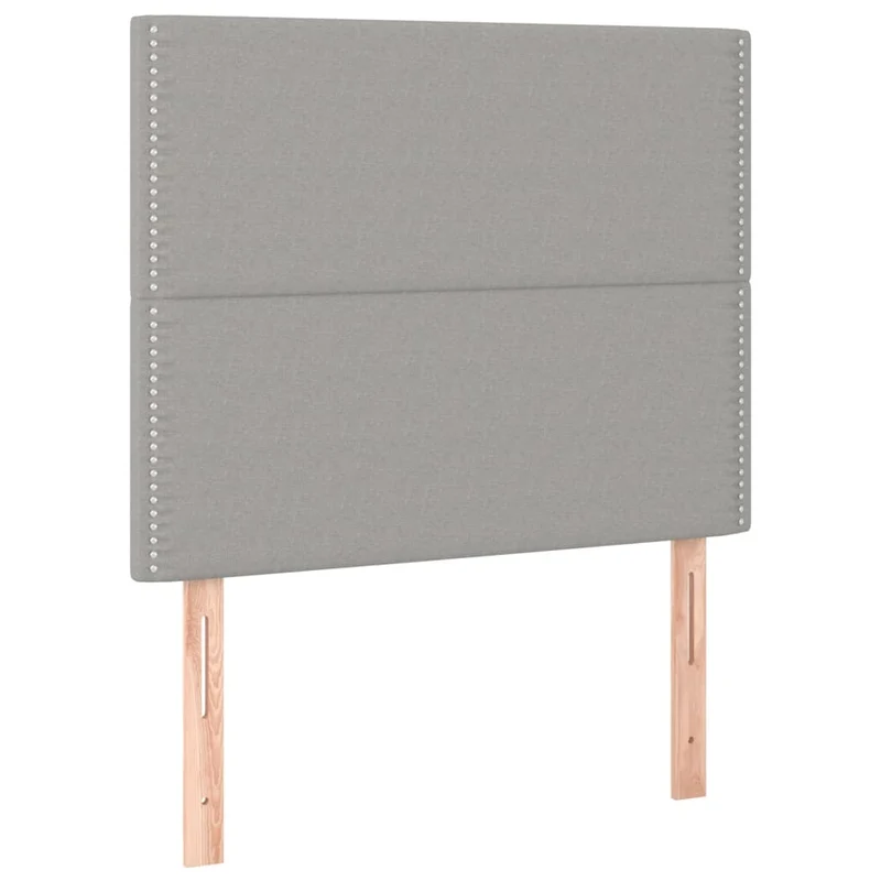 Cadre de lit LED avec sommier tête de lit matelas surmatelas 100x200 cm tissu gris clair TDL0207927
