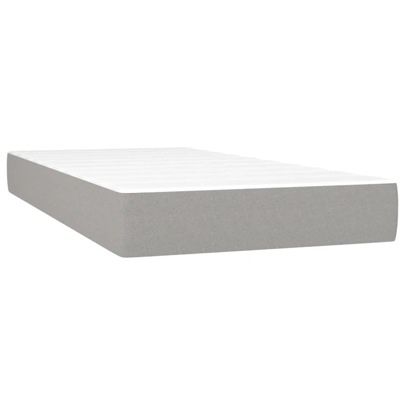 Cadre de lit LED avec sommier tête de lit matelas surmatelas 200x200 cm tissu gris clair TDL0207778