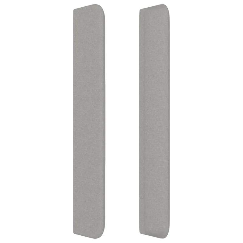Tête de lit accessoire couchage chambre à coucher meuble avec rebord latéral 203 x 16 x 118/128 cm tissu gris clair TDL0205191