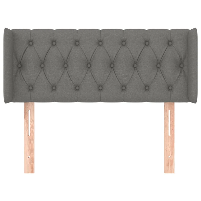 Tête de lit accessoire couchage chambre à coucher meuble avec rebord latéral 103 x 16 x 78/88 cm tissu gris foncé TDL0205063