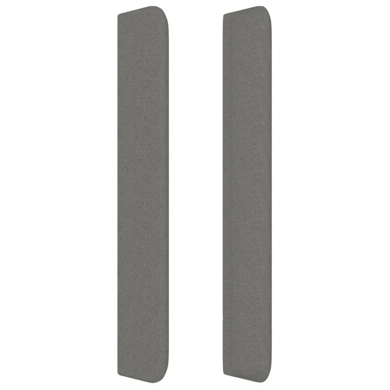 Tête de lit accessoire couchage chambre à coucher meuble avec rebord latéral 203 x 16 x 118/128 cm tissu gris foncé TDL0204952