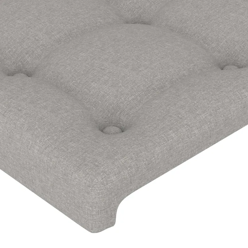 Tête de lit accessoire couchage chambre à coucher meuble à LED 200 x 5 x 118/128 cm tissu gris clair TDL0201325
