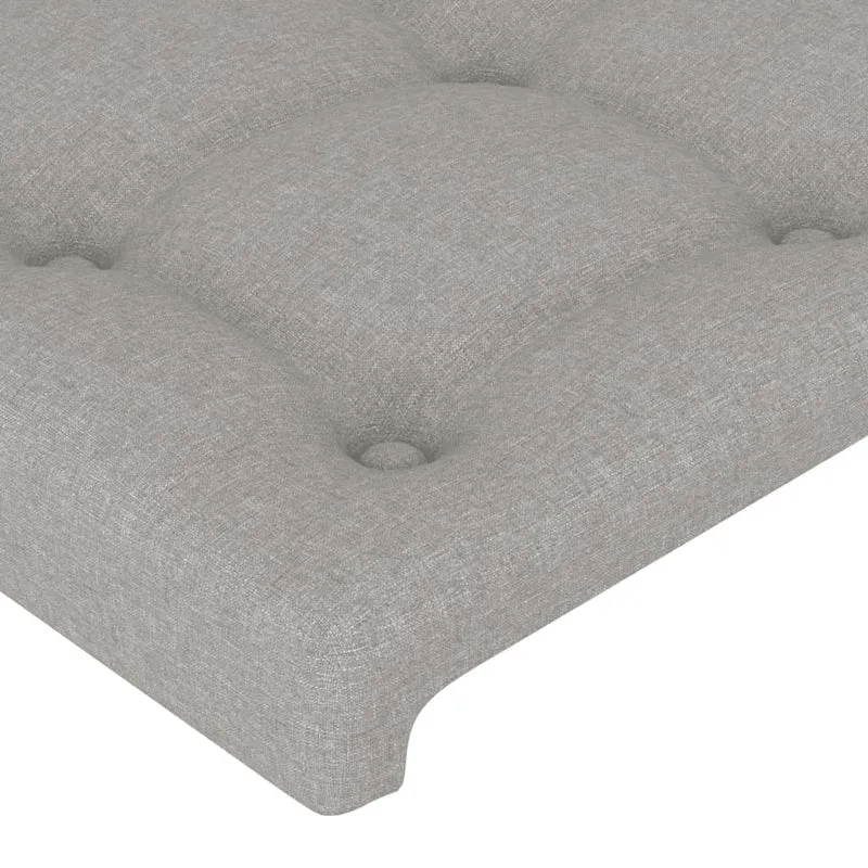Tête de lit accessoire couchage chambre à coucher meuble à LED 203 x 16 x 118/128 cm tissu gris clair TDL0201301