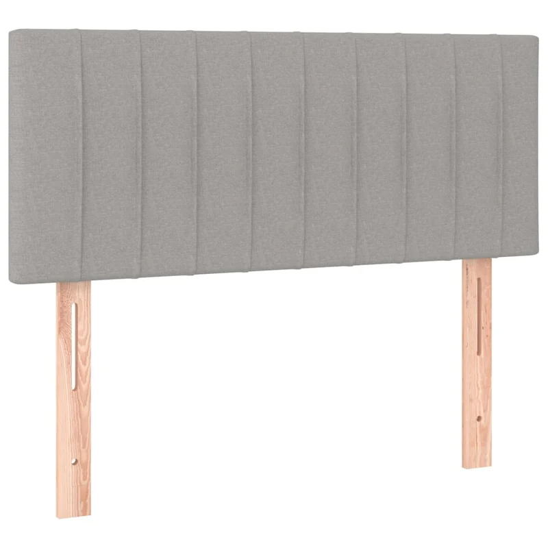 Cadre de lit LED avec sommier tête de lit matelas 90x200cm tissu gris clair TDL0209449