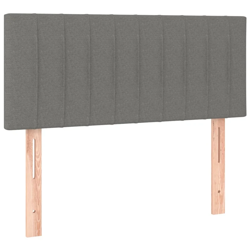 Cadre de lit LED avec sommier tête de lit matelas 90x200cm tissu gris foncé TDL0209374