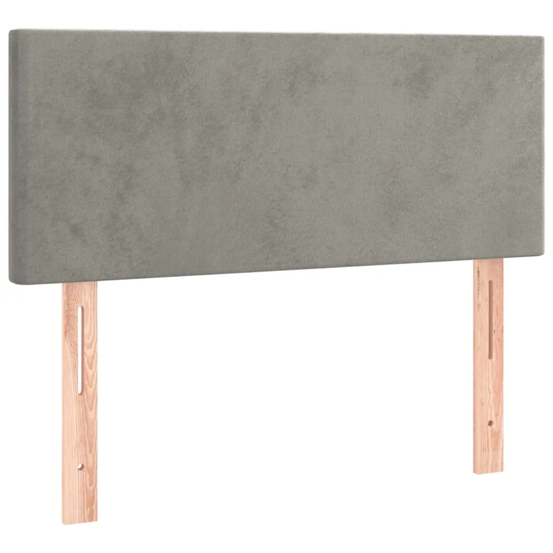 Cadre de lit LED avec sommier tête de lit matelas 90x200cm tissu velours gris clair TDL0208463
