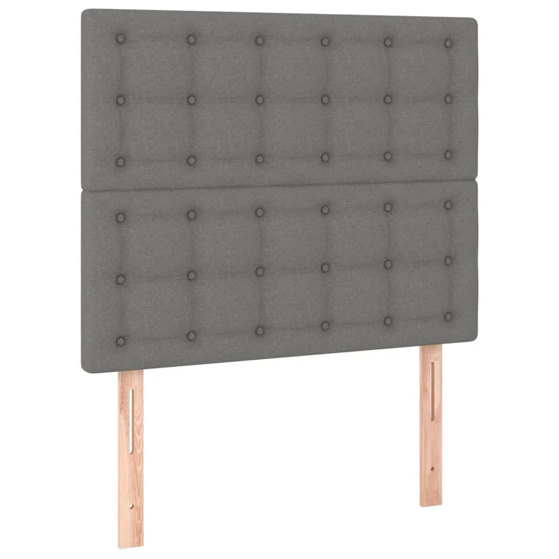 Cadre de lit LED avec sommier tête de lit matelas 120x200 cm tissu gris foncé TDL0208406