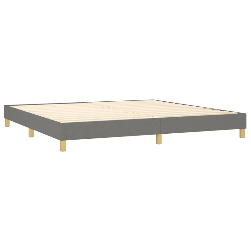 Cadre de lit LED avec sommier tête de lit matelas 200x200 cm tissu gris foncé TDL0208289