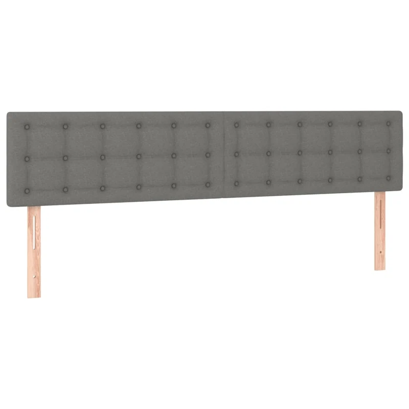 Cadre de lit LED avec sommier tête de lit matelas 200x200 cm tissu gris foncé TDL0208289