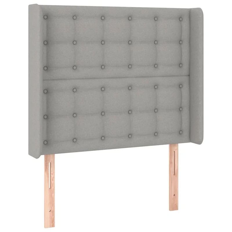 Cadre de lit LED avec sommier tête de lit matelas surmatelas 100x200 cm tissu gris clair TDL0207947