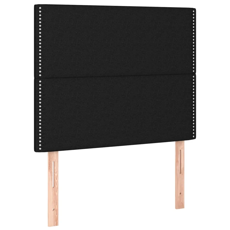 Tête de lit accessoire couchage chambre à coucher meuble en 2 parties 90 x 5 x 78/88 cm tiss noir TDL0206227
