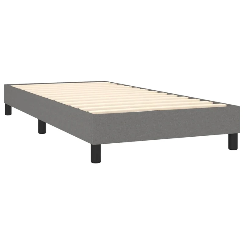Cadre de lit LED avec sommier tête de lit matelas 90x200cm tissu gris foncé TDL0209387