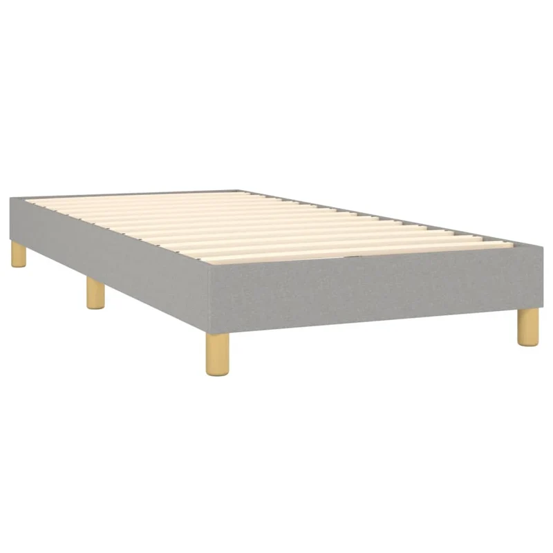 Cadre de lit LED avec sommier tête de lit matelas 90x200cm tissu gris clair TDL0209462