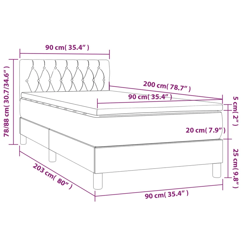Cadre de lit LED avec sommier tête de lit matelas 90x200cm tissu gris clair TDL0209462