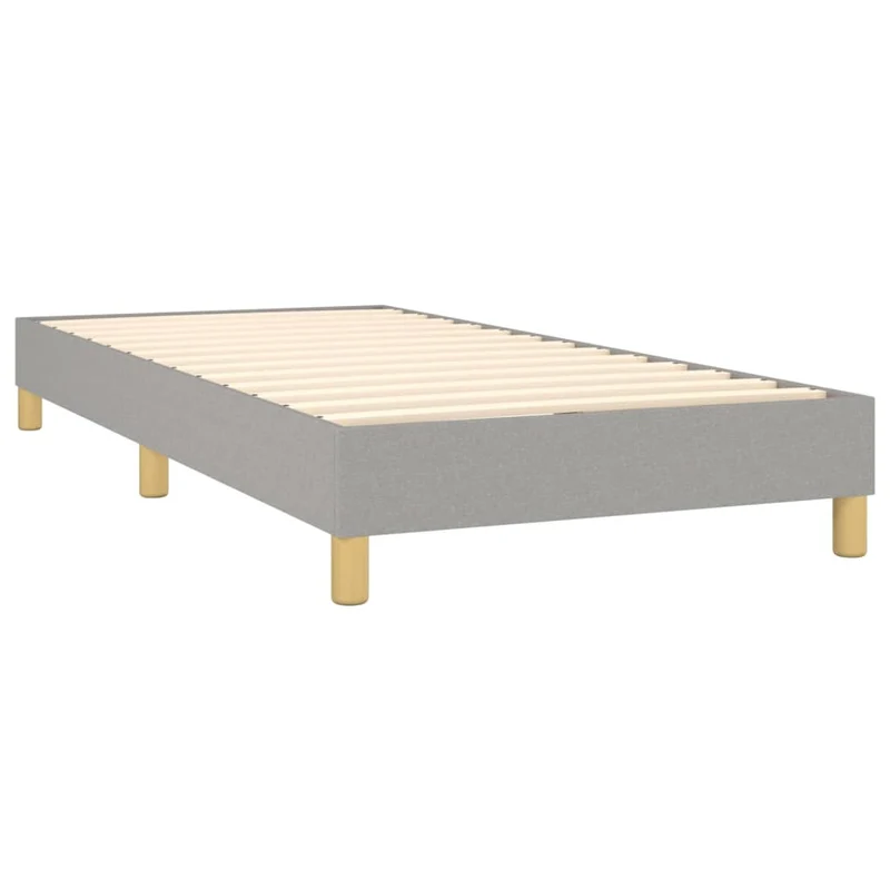 Cadre de lit LED avec sommier tête de lit matelas surmatelas 100x200 cm tissu gris clair TDL0207934